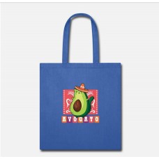 Avocado Cat Mexican Royal Blue Tote Bag